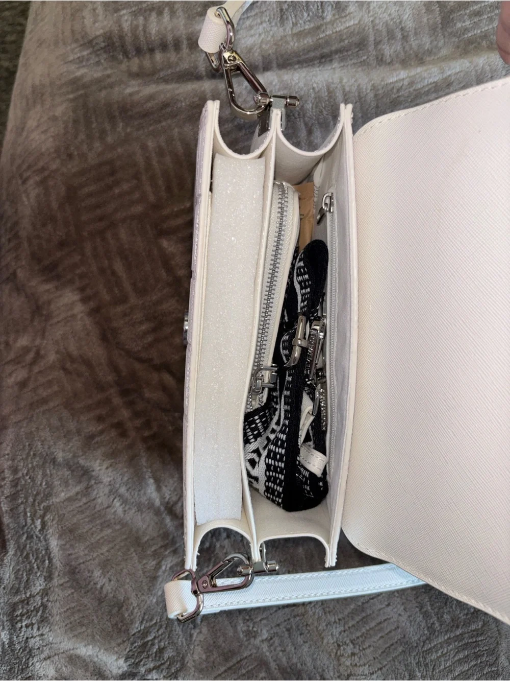 Steve Madden White Logo Embossed Crossbody